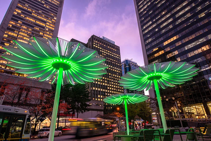 At the Centre of it all – Dunsmuir Patio and Burrard Benches.